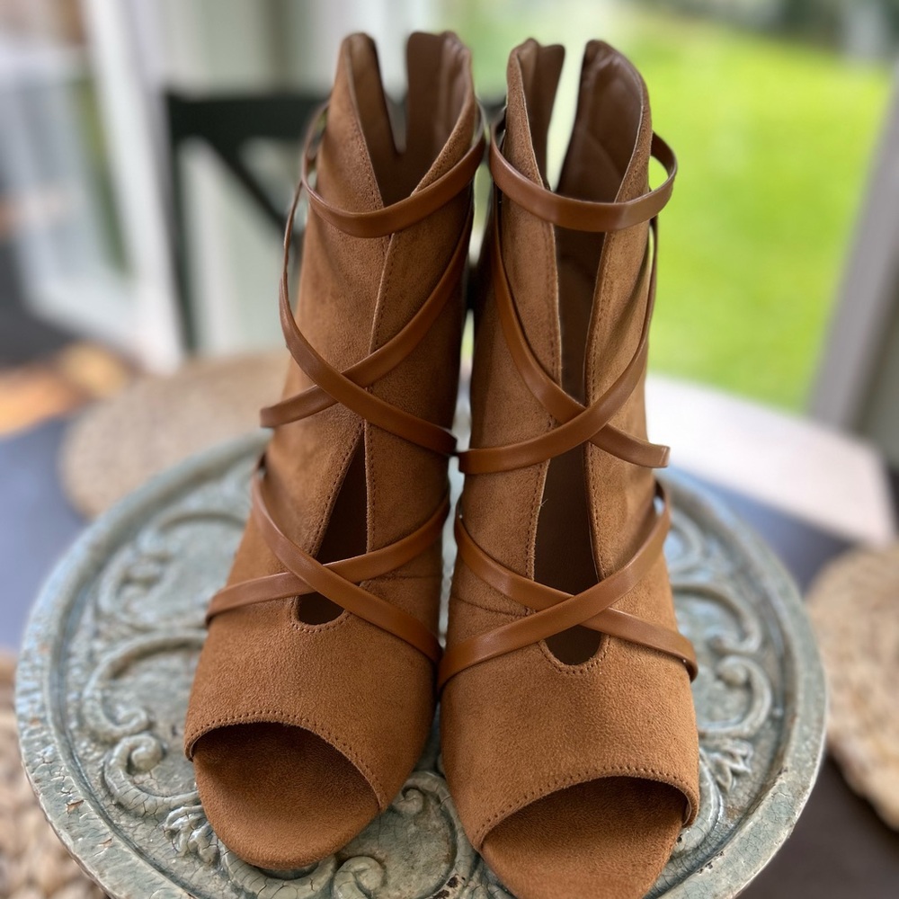 Journee Collection Samara Heeled Booties in Faux Suede